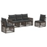 Ensemble de canapé de jardin 5 pcs Gris et Gris foncé polyrotin 626352626352