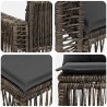 Ensemble de canapé de jardin 5 pcs Gris et Gris foncé polyrotin 626352626352