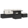 Ensemble de canapé de jardin 6 pcs Noir et Crème polyrotin 626353626353