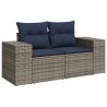 Ensemble de canapé de jardin 5 pcs avec coussins gris résine tressée 626355626355