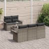 Ensemble de Canapés avec coussin 6 pcs Gris polyrotin 626358626358