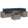Ensemble de canapé de jardin 6 pcs avec coussins gris résine tressée 626359626359
