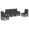 Ensemble de canapé de jardin 5 pcs Gris et Gris foncé polyrotin 626361626361