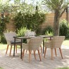 Ensemble de salle à manger pour jardin 5 pcs Gris clair 626363626363