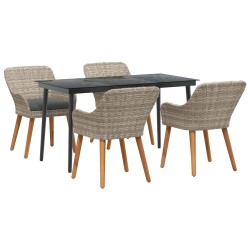 Ensemble de salle à manger pour jardin 5 pcs Gris clair 626363626363