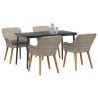 Ensemble de salle à manger pour jardin 5 pcs Gris clair 626363626363