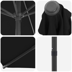 Parasol de jardin 300 x 300 cm Polyester Rectangulaire Noir 626364626364