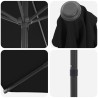 Parasol de jardin 300 x 300 cm Polyester Rectangulaire Noir 626364626364