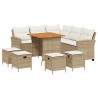 Ensemble de canapé de jardin 6 pcs avec coussins en forme de L beige résine tressée 626365626365