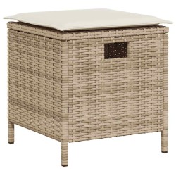 Ensemble de canapé de jardin 6 pcs avec coussins en forme de L beige résine tressée 626365626365