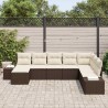 Ensemble de canapé de jardin avec coussin 8 pcs polyrotin 626366626366