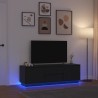 Meuble TV avec lumières LED chêne noir 160,5x41x50 cm 626368626368