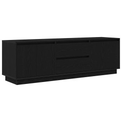 Meuble TV avec lumières LED chêne noir 160,5x41x50 cm 626368626368
