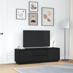 Meuble TV avec lumières LED chêne noir 160,5x41x50 cm 626368626368