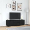 Meuble TV avec lumières LED chêne noir 160,5x41x50 cm 626368626368