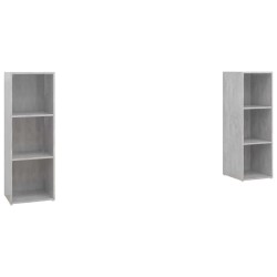 Meubles TV 2 pcs Gris béton 107x35x37 cm Bois d'ingénierie 626370626370