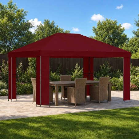 Pavillon 4 × 3 m Bordeaux Polyester et Acier 190 gsm 626373626373