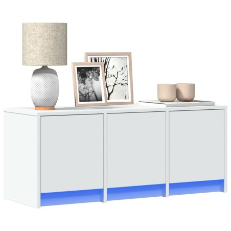 Meuble TV avec LED blanc 97x34x40 cm bois d'ingénierie 626374626374