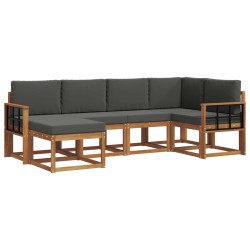Ensemble de canapés d'extérieur 6 pcs Naturel et Anthracite 626376626376