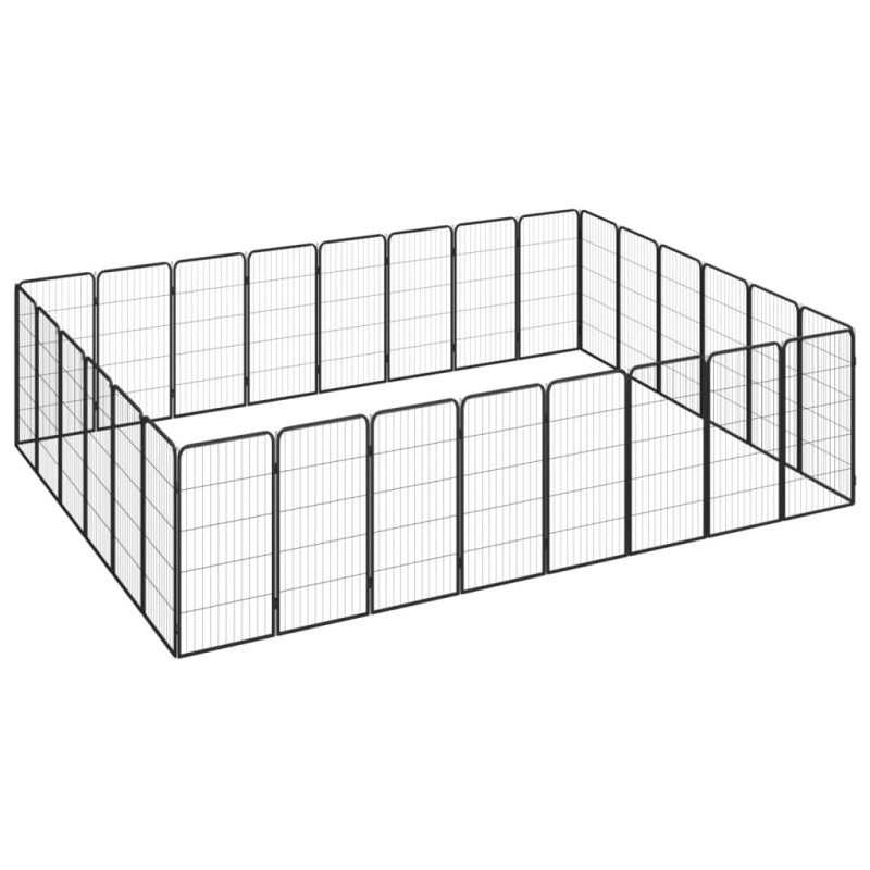 Parc pour chien 28panneaux Noir 50x100cm Acier enduit de poudre 626381626381