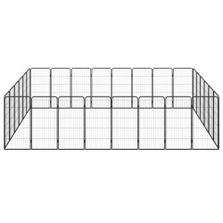 Parc pour chien 28panneaux Noir 50x100cm Acier enduit de poudre 626381626381