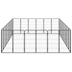 Parc pour chien 28panneaux Noir 50x100cm Acier enduit de poudre 626381626381