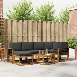 Ensemble de canapés d'extérieur 7 pcs Naturel et Anthracite 626382626382