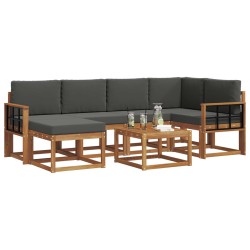 Ensemble de canapés d'extérieur 7 pcs Naturel et Anthracite 626382626382