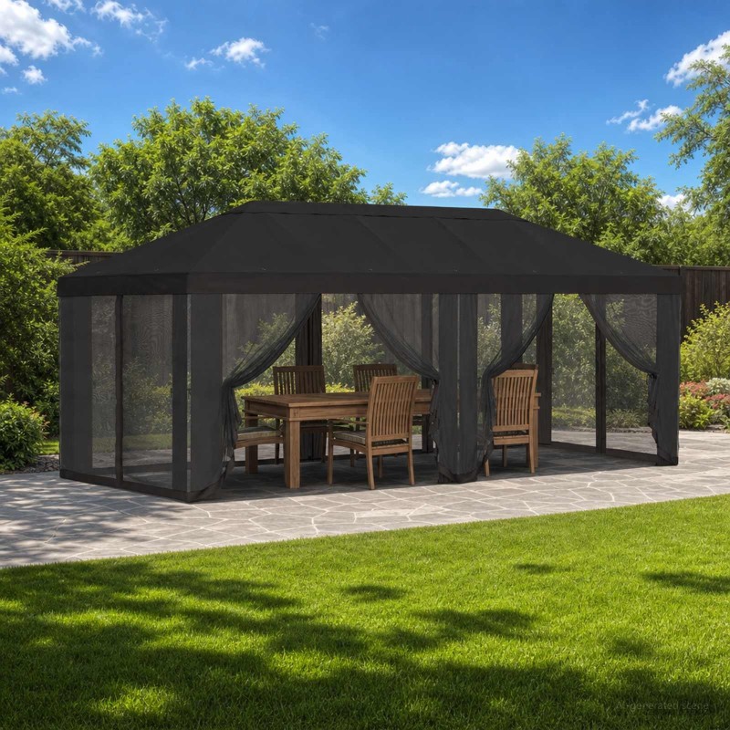 Housse de tonnelle avec murs latéraux 6 x 3 m Anthracite 626383626383