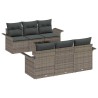 Ensemble de canapé de jardin avec coussin 7 pcs Gris polyrotin 626384626384
