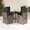 Ensemble à manger de jardin 5 pcs coussins gris résine tressée 626385626385