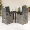 Ensemble à manger de jardin 5 pcs coussins gris résine tressée 626386626386