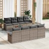 Ensemble de canapé de jardin avec coussin 9 pcs Gris polyrotin 626388626388
