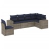 Ensemble de canapé de jardin 6 pcs avec coussins gris résine tressée 626397626397