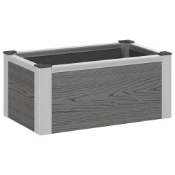 Jardinière surélevée Gris 50 x 30 x 22 cm WPC et Aluminium 626398626398