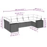 Ensemble de canapé de jardin 7 pcs avec coussins gris résine tressée 626403626403