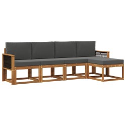 Ensemble de canapés d'extérieur 5 pcs Naturel et Anthracite 626405626405