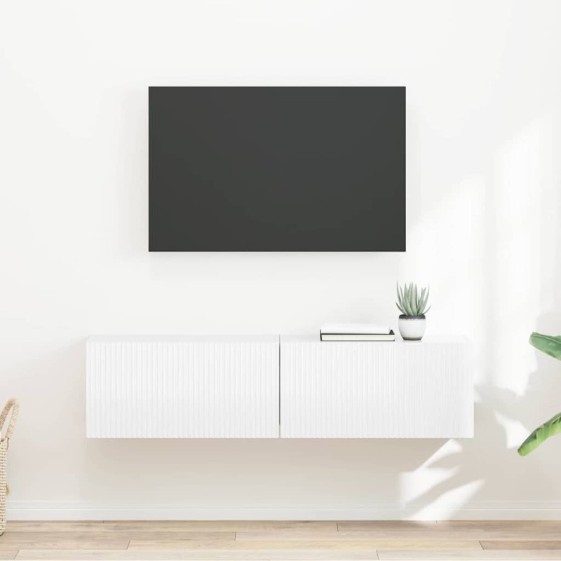 Meuble TV mural 2 pcs Blanc Brillant 60 x 31 x 29,5 cm 626409626409