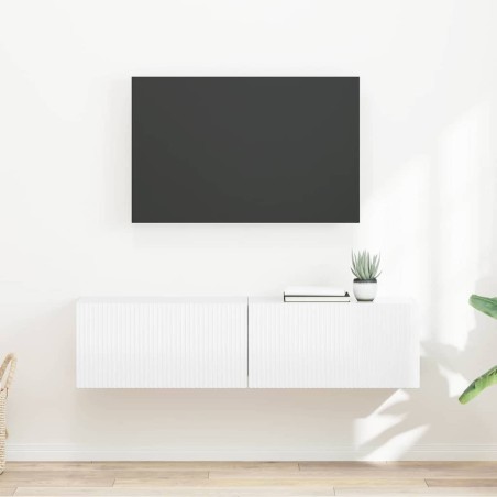 Meuble TV mural 2 pcs Blanc Brillant 60 x 31 x 29,5 cm 626409626409