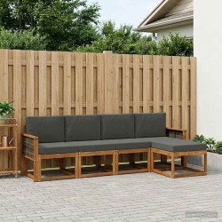 Ensemble de canapés d'extérieur 5 pcs Naturel et Anthracite 626410626410