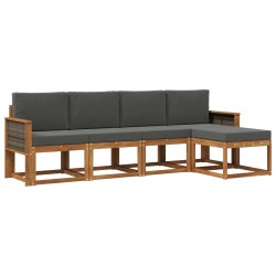 Ensemble de canapés d'extérieur 5 pcs Naturel et Anthracite 626410626410
