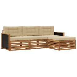Ensemble de canapés d'extérieur 4 pcs Naturel et Beige 626411626411