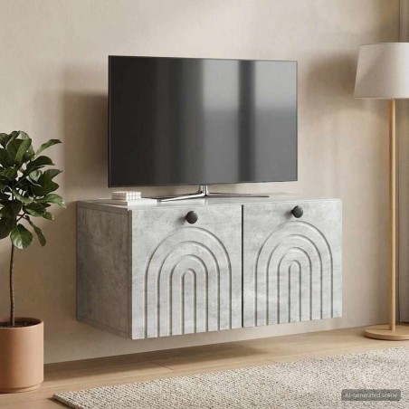 Meuble TV mural Gris béton 59,5 x 31 x 30 cm Bois d'ingénierie 626414626414