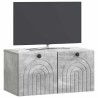 Meuble TV mural Gris béton 59,5 x 31 x 30 cm Bois d'ingénierie 626414626414