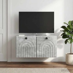 Meuble TV mural Gris béton 59,5 x 31 x 30 cm Bois d'ingénierie 626414626414
