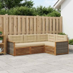 Ensemble de canapés d'extérieur 4 pcs Naturel et Beige 626415626415