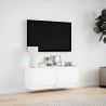Meuble TV mural avec lumières LED blanc 100x31x35 cm 626418626418
