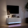 Meuble TV mural avec lumières LED blanc 100x31x35 cm 626418626418