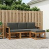 Ensemble de canapés d'extérieur 4 pcs Naturel et Anthracite 626421626421