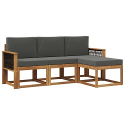 Ensemble de canapés d'extérieur 4 pcs Naturel et Anthracite 626421626421